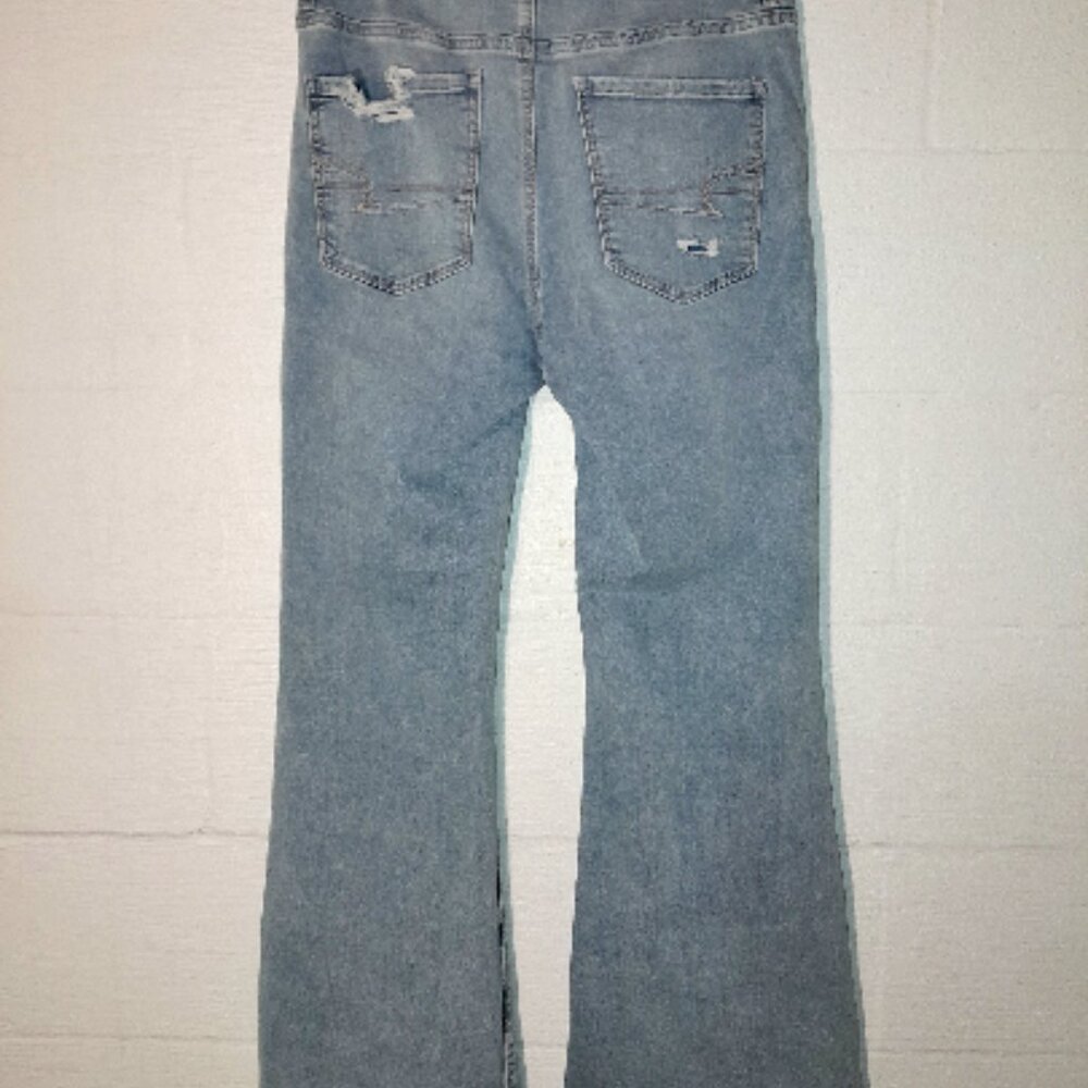 AE Next Level Ripped Super High-Waisted Flare Jean American Eagle Sz 12 Reg NWOT - Picture 6 of 12